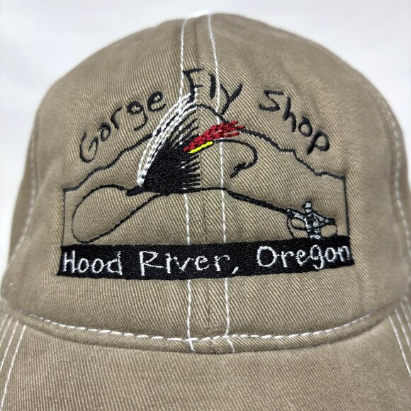 Simms Fishing Gorge Fly Shop Hood River Oregon Embroidered Strapback Cap Hat - Picture 2 of 7